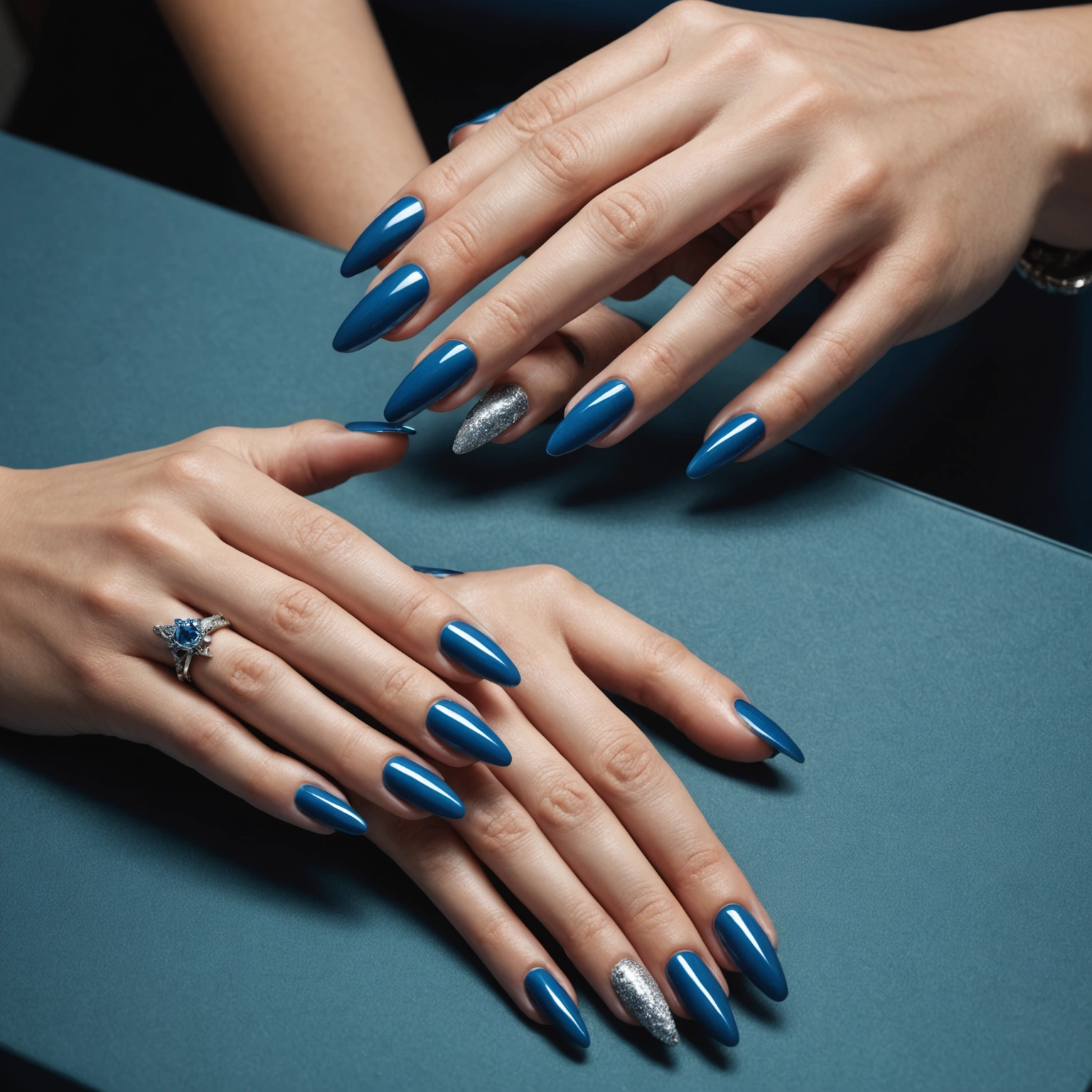Маникюр синий с серебром: Идеи дизайна, которые преобразят ваш образ
