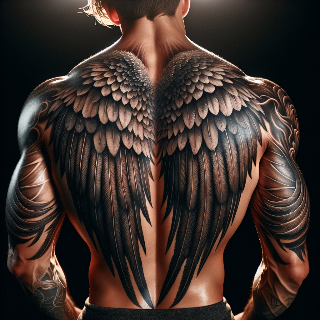 Татуировки крылья на спине у мужчин: символика, стиль и значение