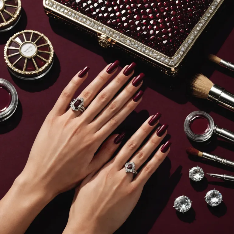 Искусство маникюра: как подчеркнуть индивидуальность с помощью бордового цвета и страз